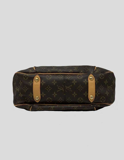 LOUIS VUITTON Brown and Tan Monogram Galleria PM Shoulder Bag