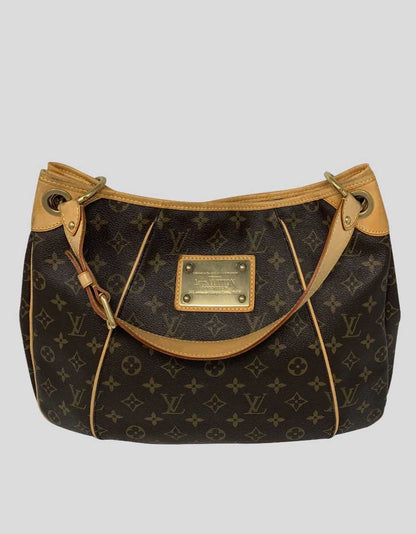 Louis Vuitton brown and tan monogram Gallieria PM shoulder bag