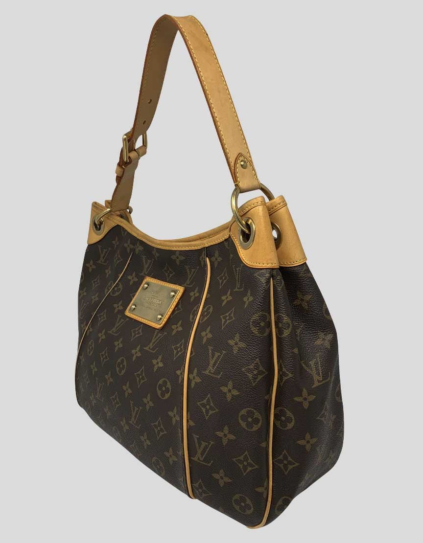 LOUIS VUITTON Brown and Tan Monogram Galleria PM Shoulder Bag
