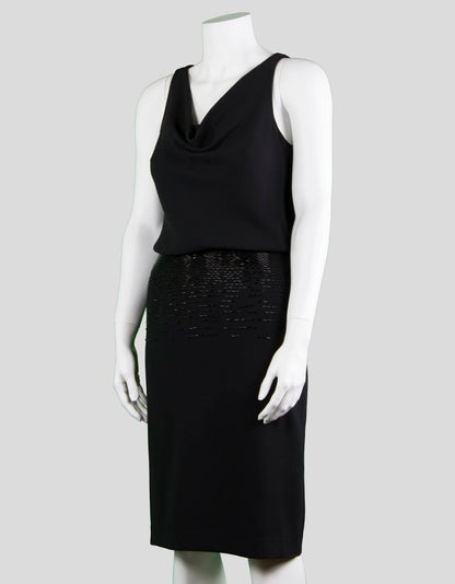 Carmen Marc Valvo Collection Black Sleeveless To The Knee Cocktail Dress - 6 US