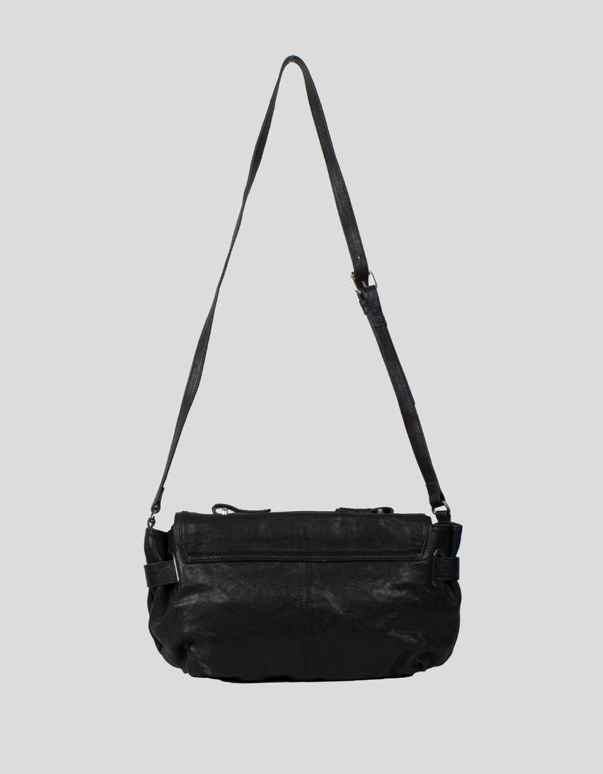 Barneys New York Black Shoulder Strap Purse with Fold Over Flap