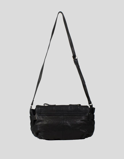 Barneys New York Black Shoulder Strap Purse With Fold Over Flap