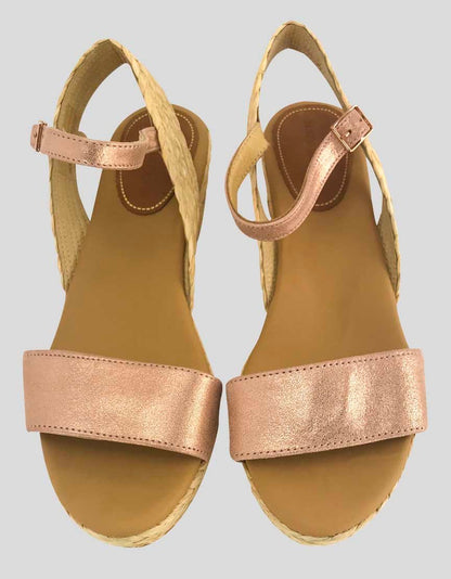 Matt Bernson Platform Sandals In Leather And Braided Raffia - 7 US