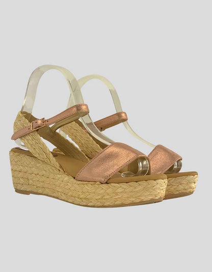 Matt Bernson Platform Sandals In Leather And Braided Raffia - 7 US