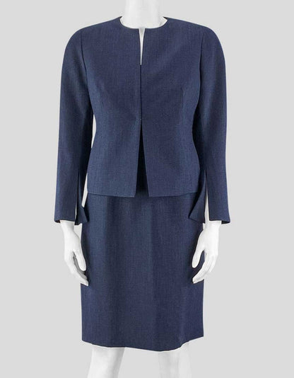 Akris Bergdorf Goodman Navy Blue Shift Dress With Accompanying Jacket 6US
