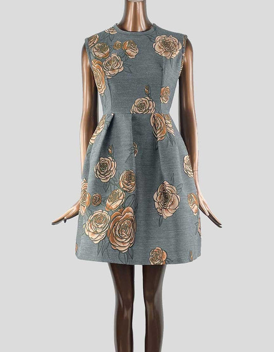 Aquilano Rimondi A Line Dress In Grey With Flower Print 6 US 42 It