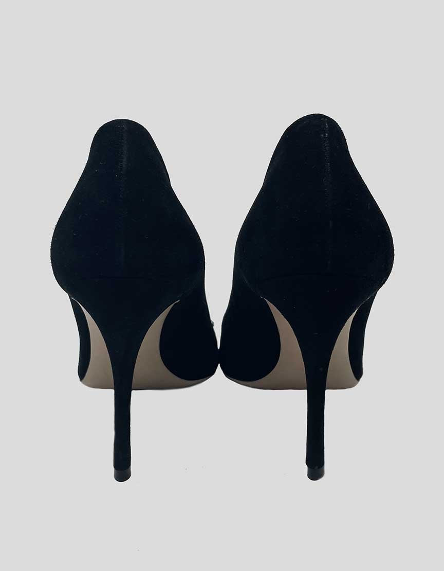Miu Miu Satin Jeweled Evening Pumps With Pointed Toe Size 38.5 It 8.5 US