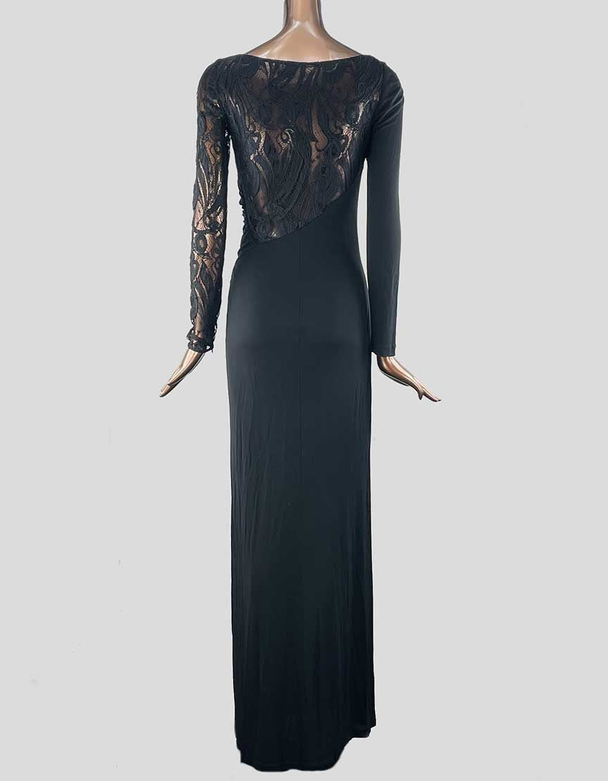 Emilio Pucci Long Sleeve Wrap Gown With Lace Detail Size Small
