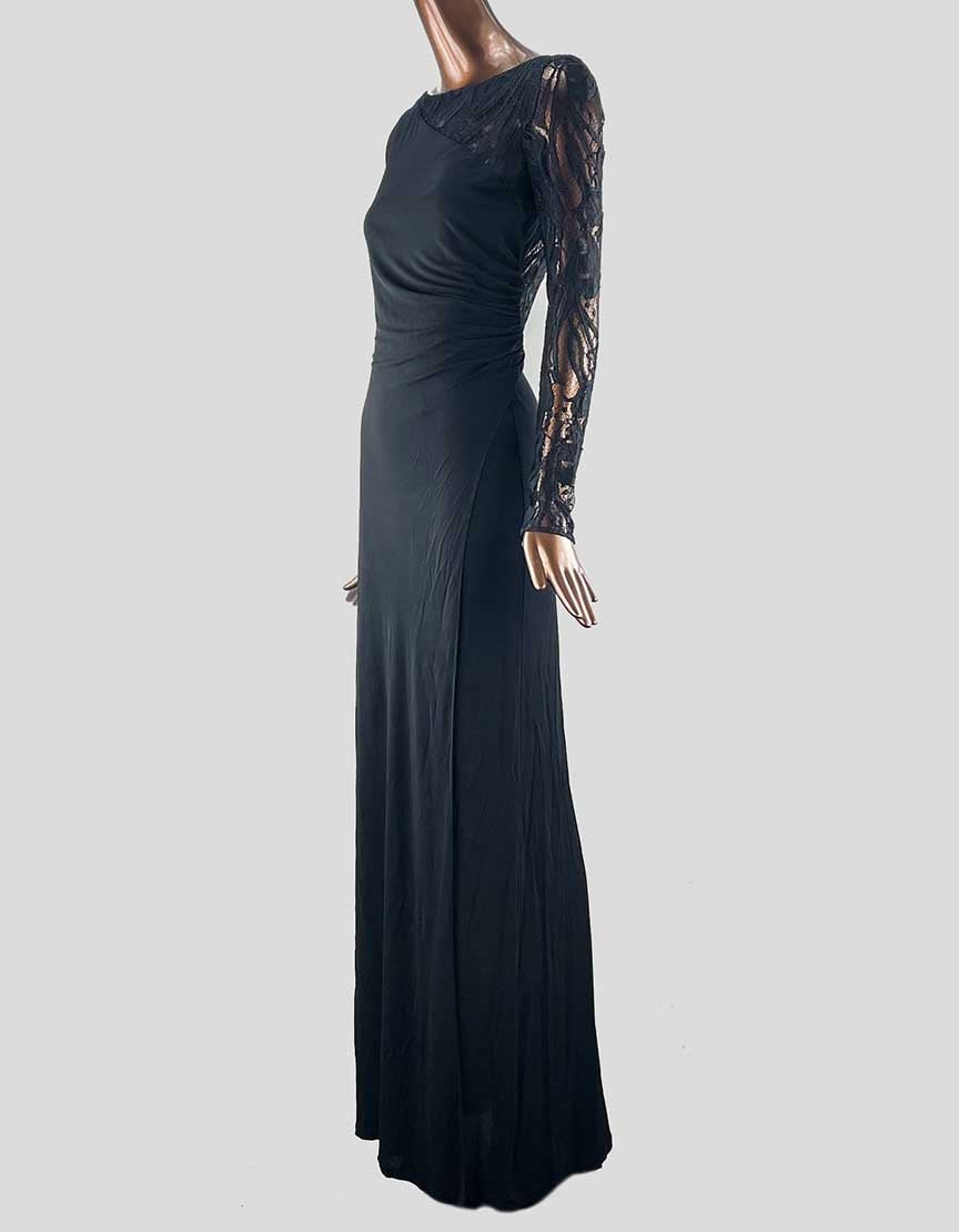 Emilio Pucci Long Sleeve Wrap Gown With Lace Detail- Small