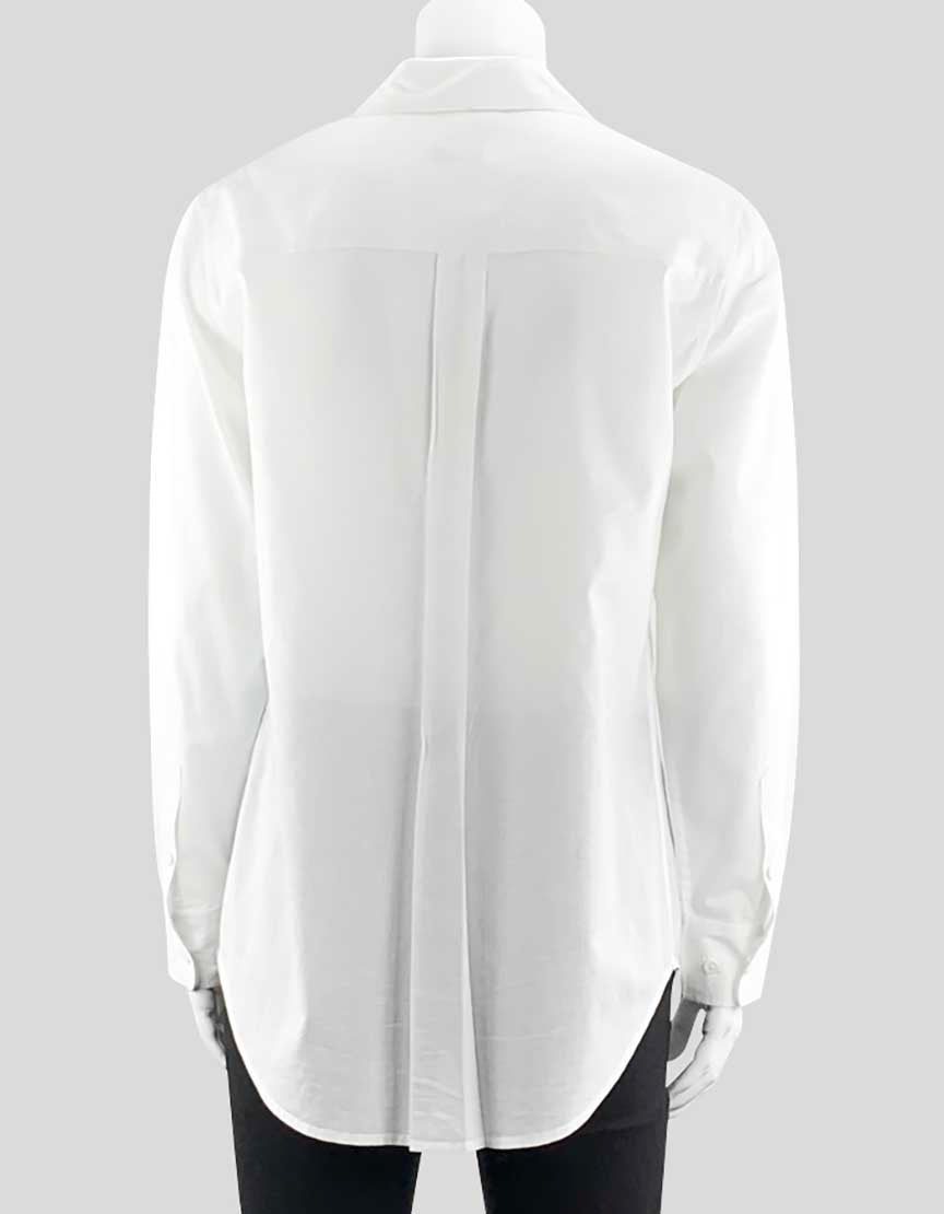 Equipment Women's Slim Signature Long Sleeve White Cotton Button Down Long Sleeve Blouse With Spread Collar Relaxed Fit Size Small Petite