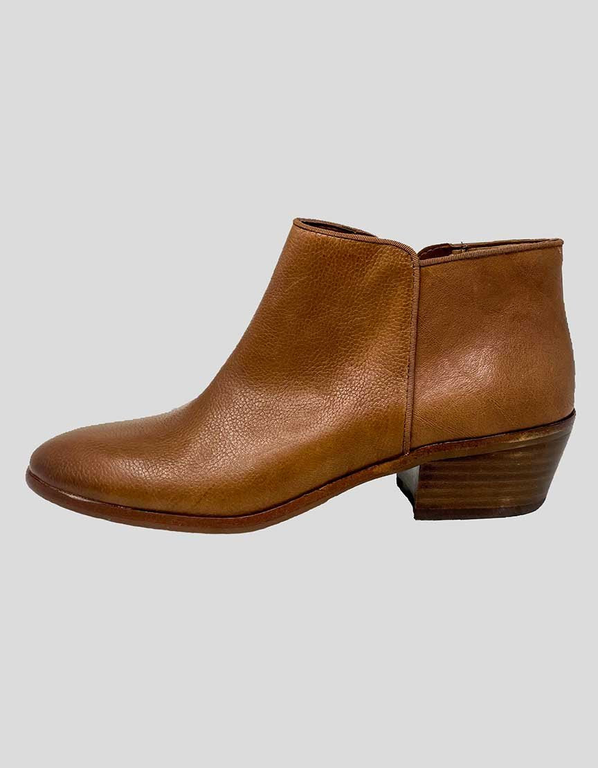 Sam Edelman Petty Ankle Boots In Saddle Leather