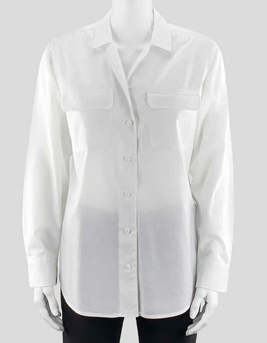 Equipment White Button Down Shirt Small Petite