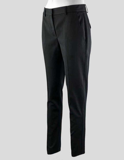 Theory Women's Mid Rise Straight Leg Pants With Four Pockets Tonal Stitching And Zip Closure At Front Size 4 US