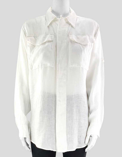 RALPH LAUREN Blue Label Linen Button Down Shirt - 6 US