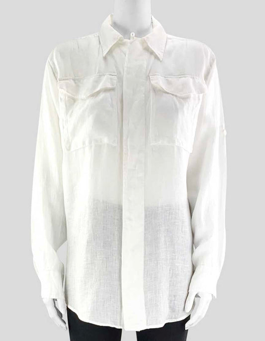 RALPH LAUREN Blue Label Linen Button Down Shirt - 6 US