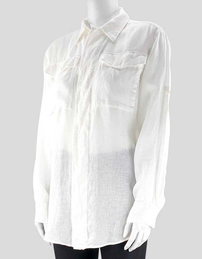 RALPH LAUREN Blue Label Linen Button Down Shirt - 6 US