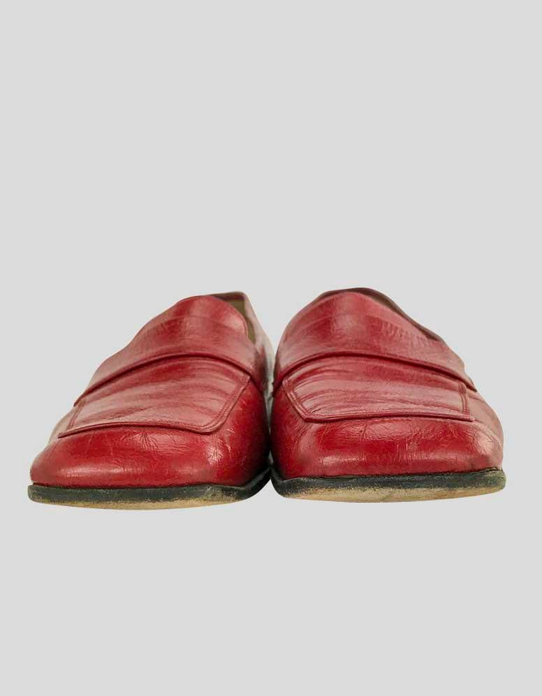 Salvatore Ferragamo Red Patent Leather Square Toe Loafers - 9 US