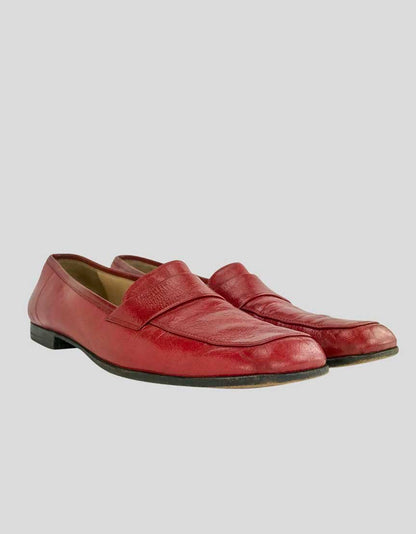 Salvatore Ferragamo Red Patent Leather Square Toe Loafers - 9 US