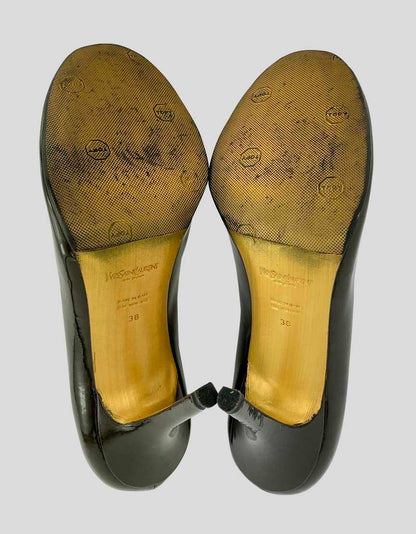 SAINT LAURENT Peep Toe Pumps - 38 IT | 8 US