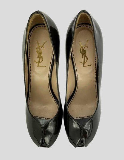 SAINT LAURENT Peep Toe Pumps - 38 IT | 8 US