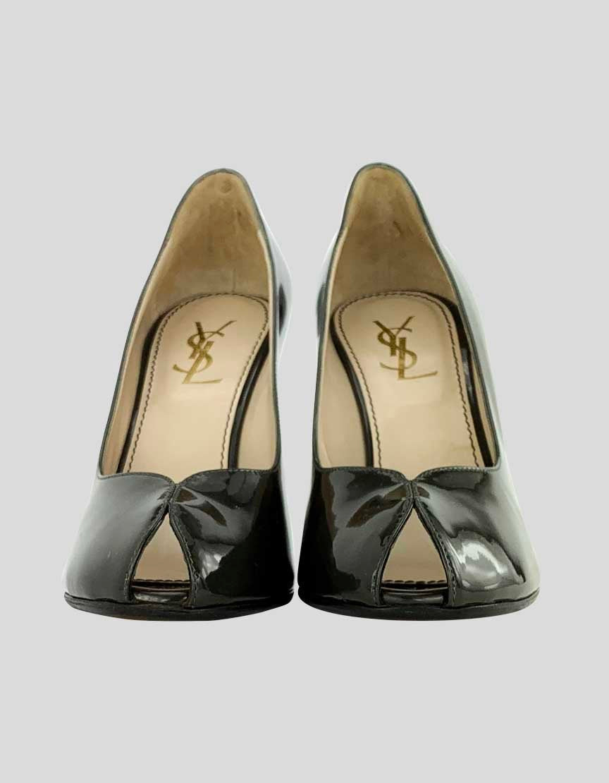 SAINT LAURENT Peep Toe Pumps - 38 IT | 8 US