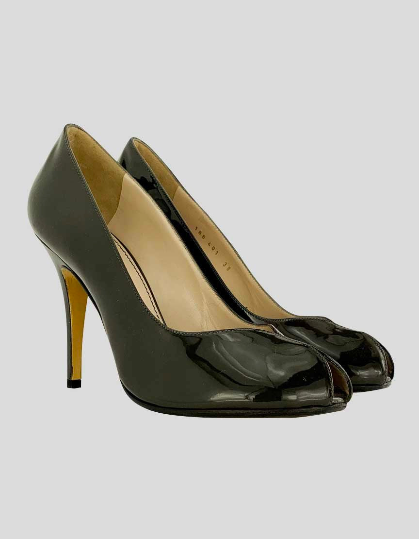 SAINT LAURENT Peep Toe Pumps - 38 IT | 8 US