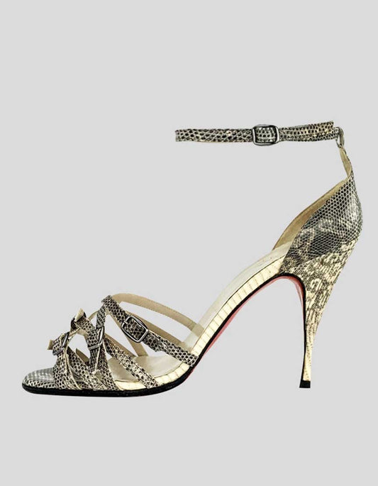 Christian Louboutin Python Open Toe Sandal Size 39 It