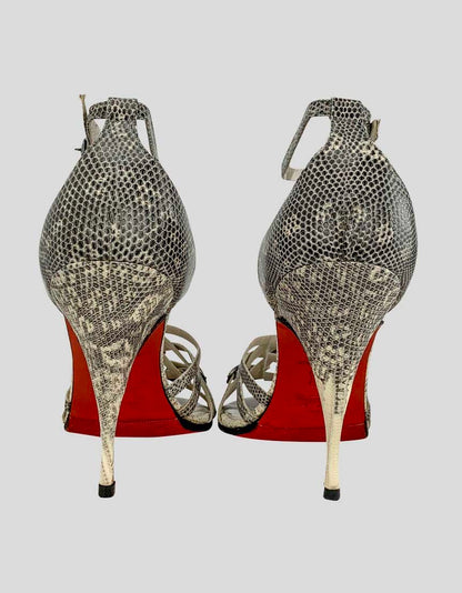 Christian Louboutin Python Open Toe Sandal Size 39 It