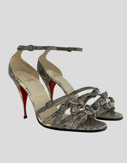 Christian Louboutin Python Open Toe Sandal Size 39 It