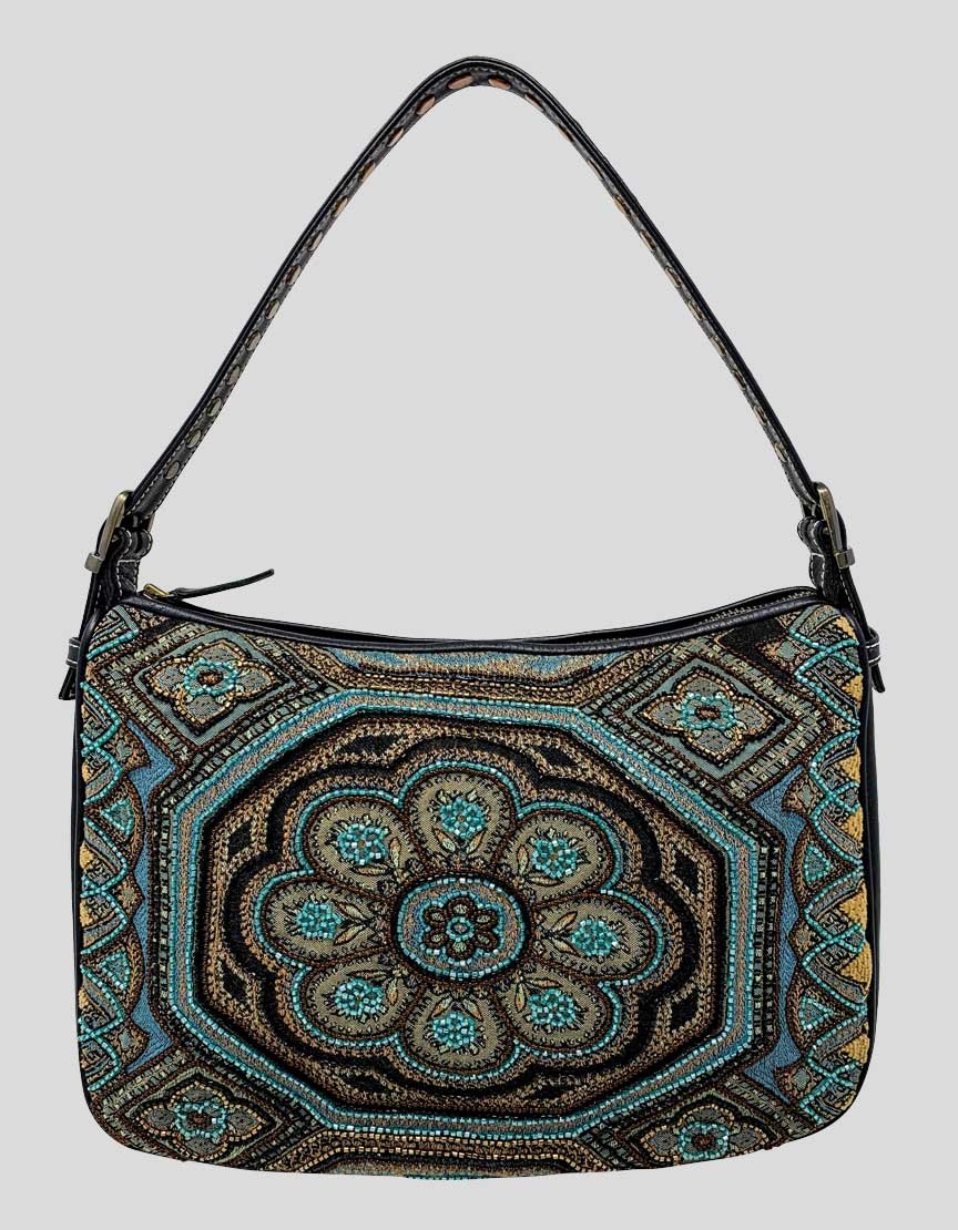 Isabella Fiore Floral Woven Shoulder Bag