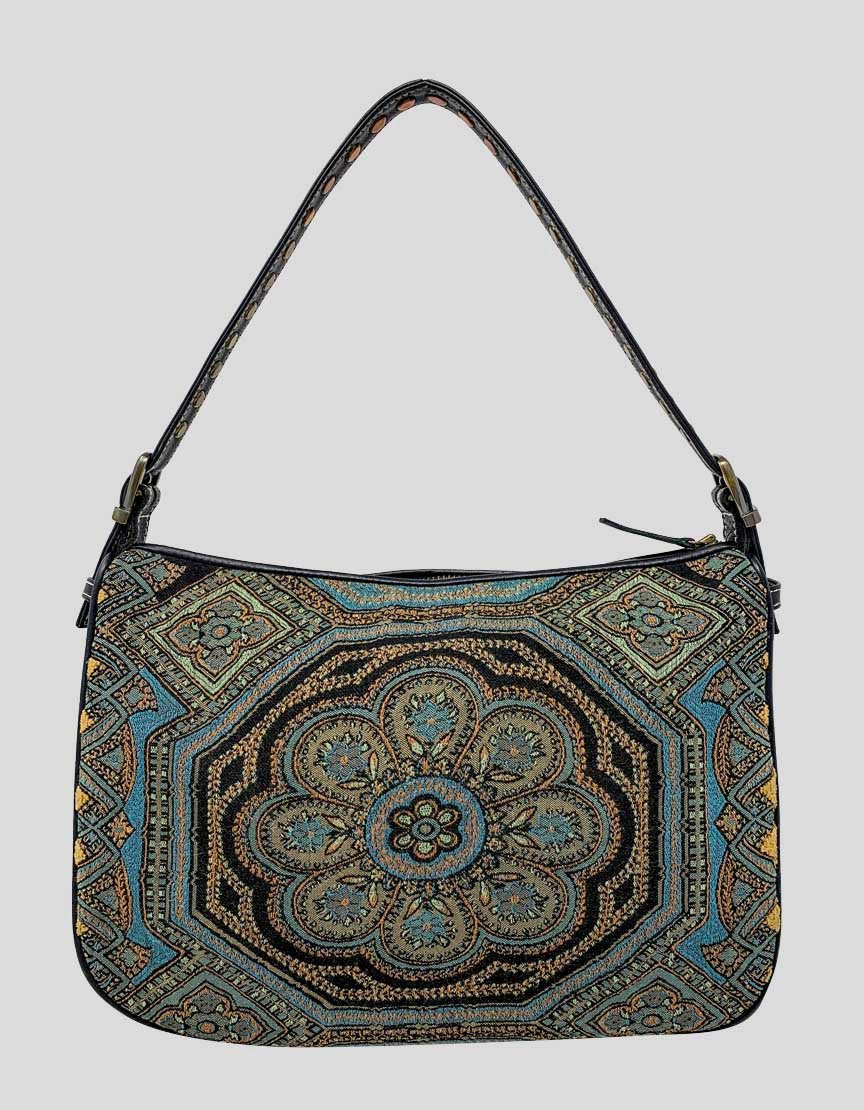 Isabella Fiore Floral Woven Shoulder Bag