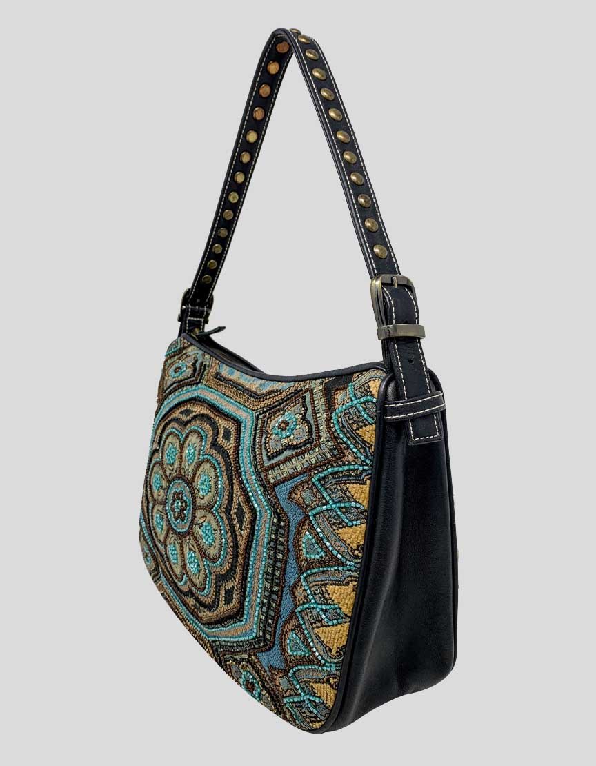 Isabella Fiore Floral Woven Shoulder Bag