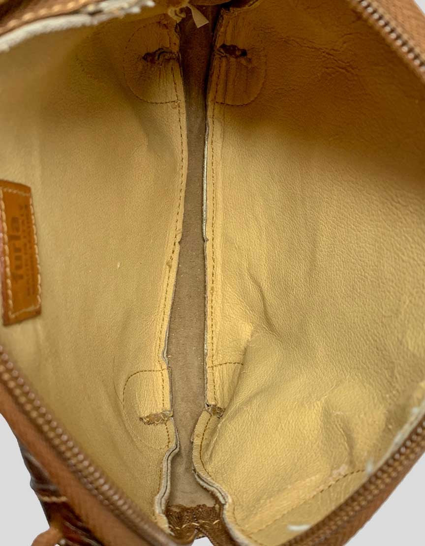 Furla Gold Leather Crossbody Bag Vintage