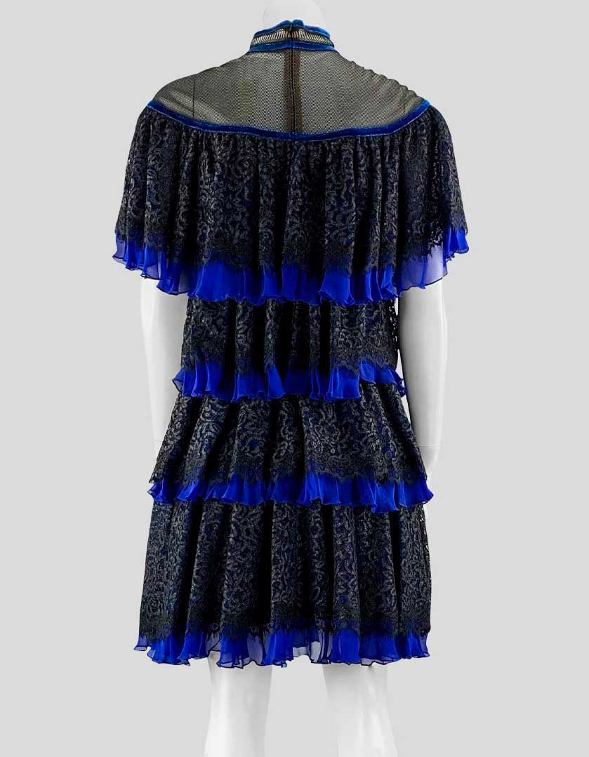 Tadashi Shoji Blue And Black Lace Dress 2 US