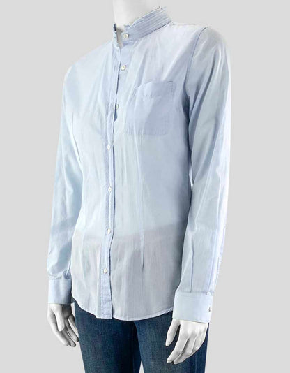 Golden Goose Blue Long Sleeve Collared Top Small