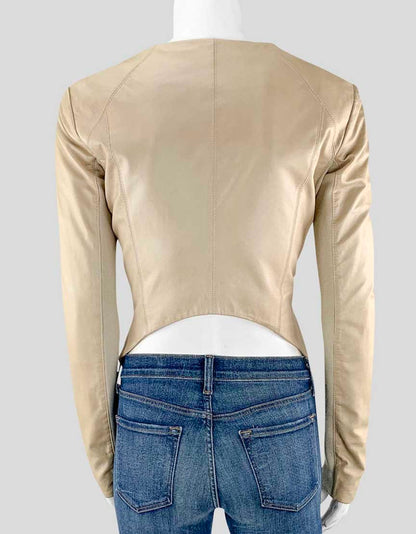 Veda Tan Leather Jacket Womens Small