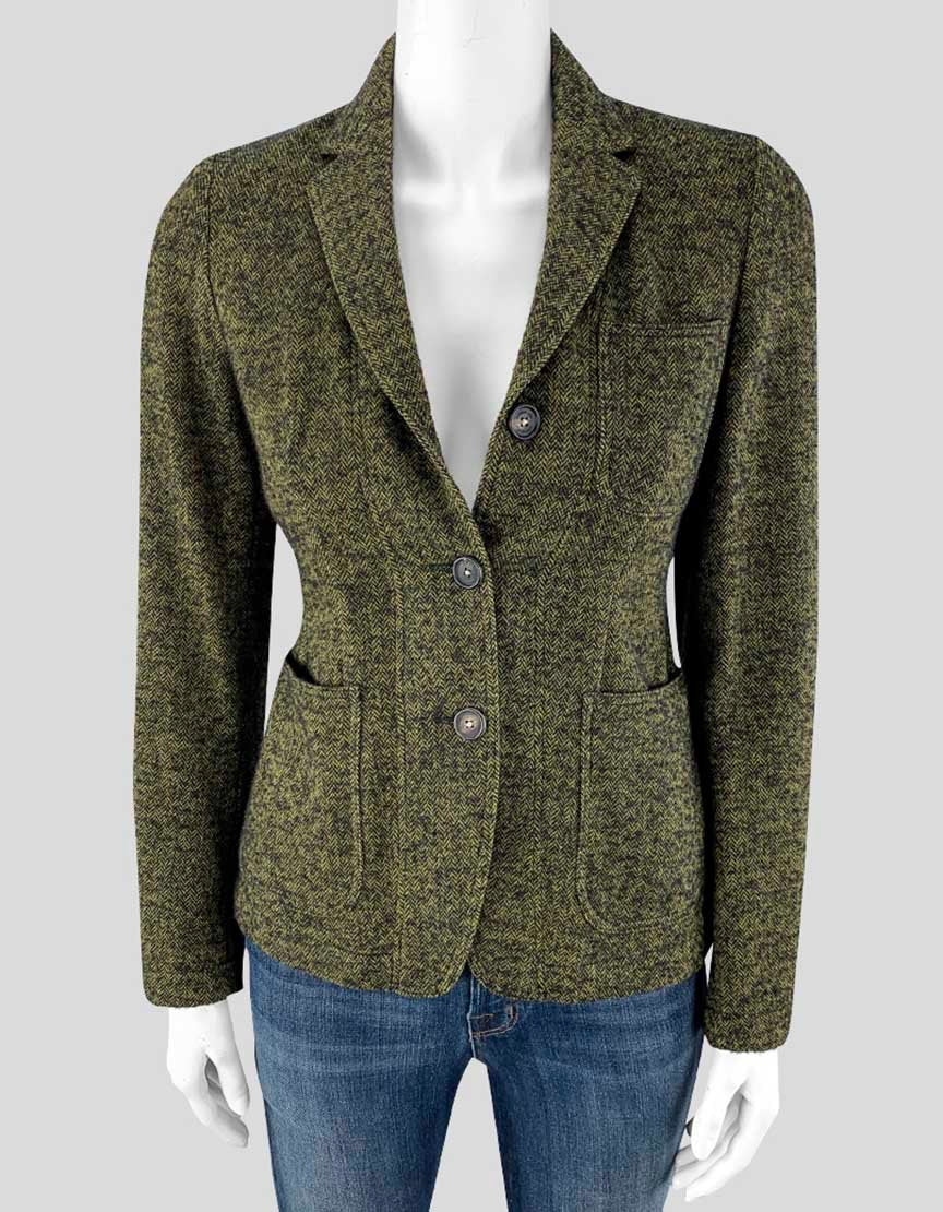 Massimo Alba Olive Tweed Blazer 2US