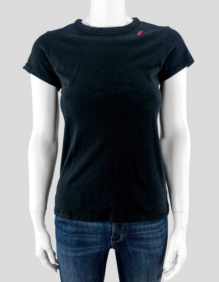 Rag Bone Lightning Bolt Black Tee X-Small