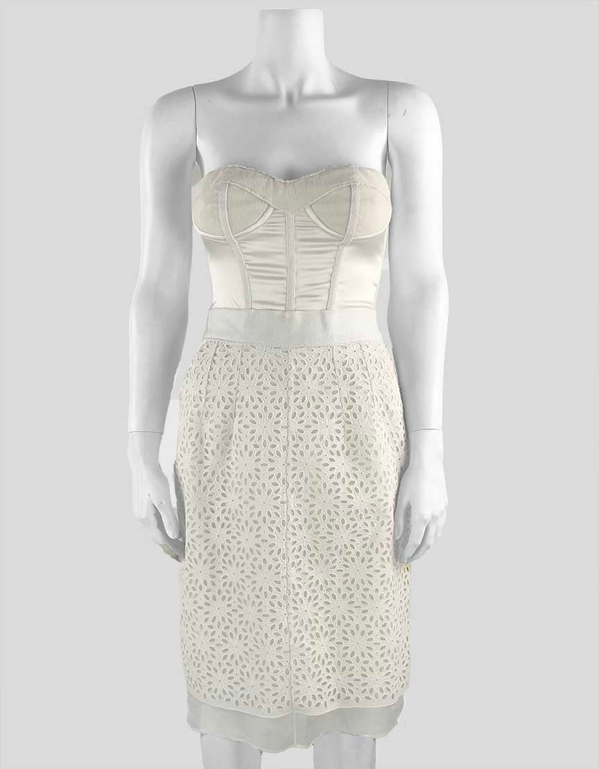 Dolce & Gabbana Cream Bustier Dress - 40 IT | 4 US