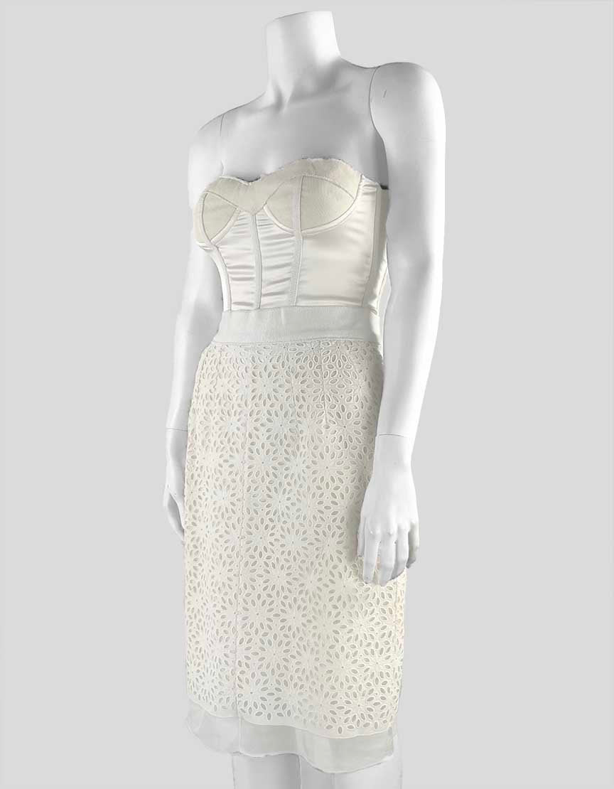 Dolce & Gabbana Cream Bustier Dress - 40 IT | 4 US