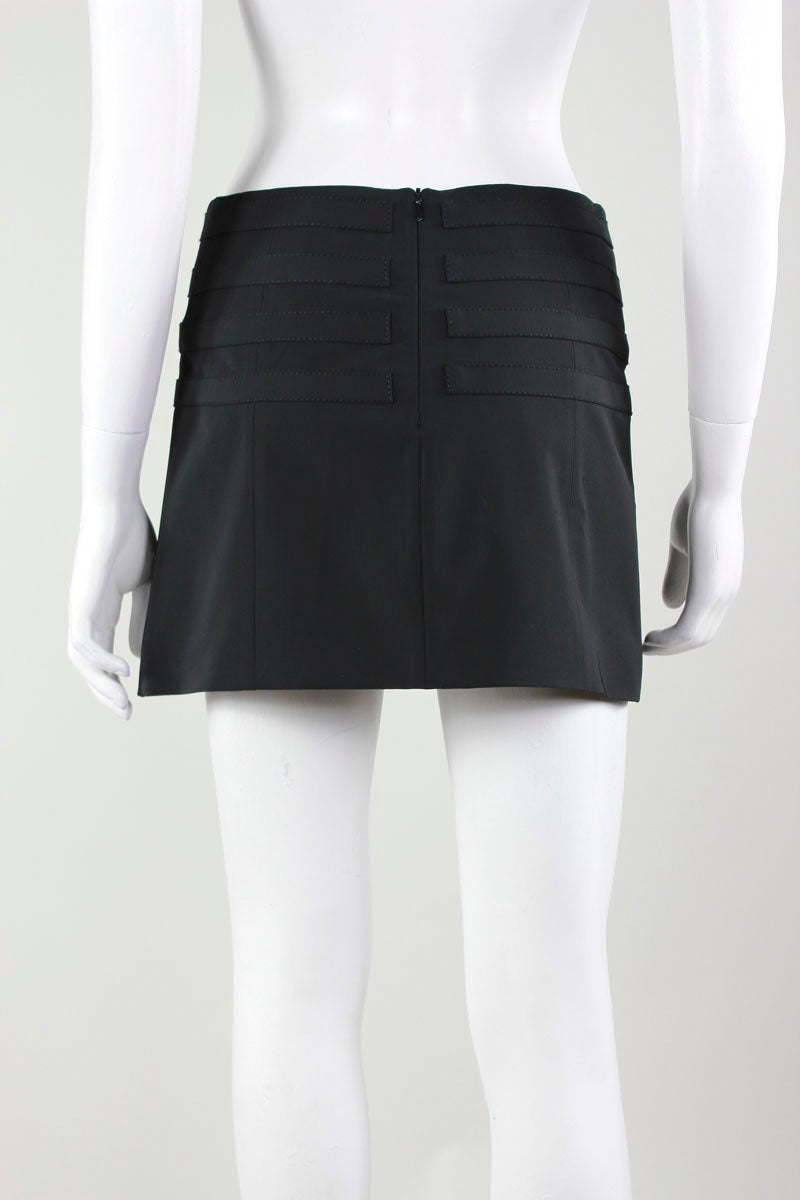 Karen Millen Black Mini Skirt With Side Buckle Design Size 4
