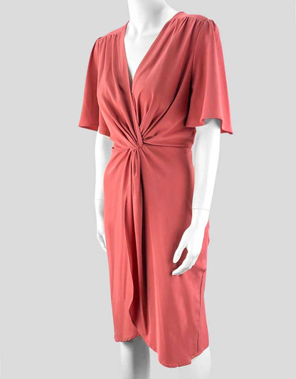 Eloquii Coral Dress Cinched Waist Draping Design 16 US