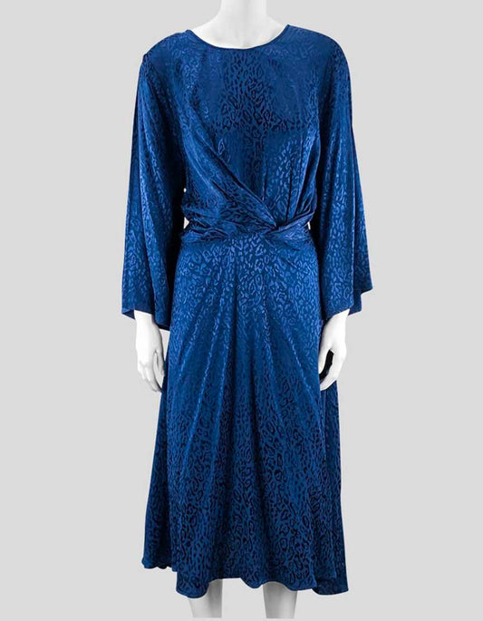 Eloquii Blue Print Dress Long Sleeve Women 14 US