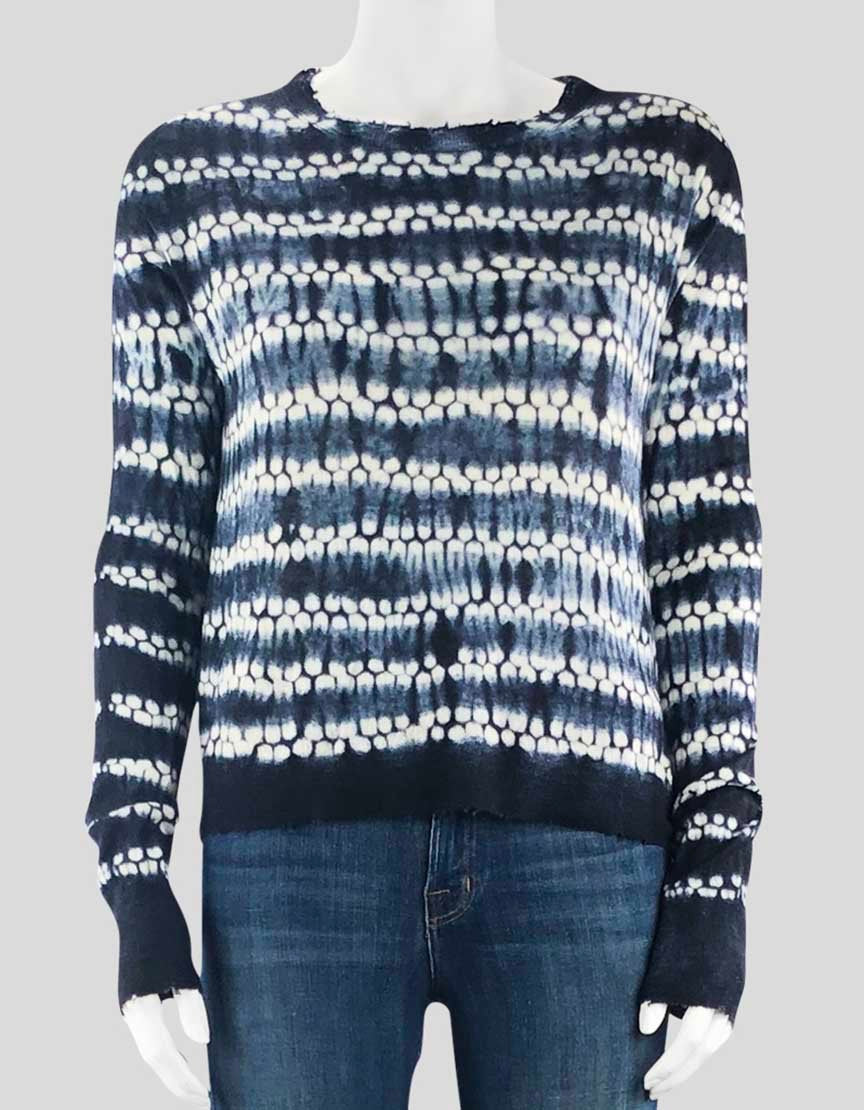 Helmut Lang Blue Tie Dye Crewneck Sweater Women Small