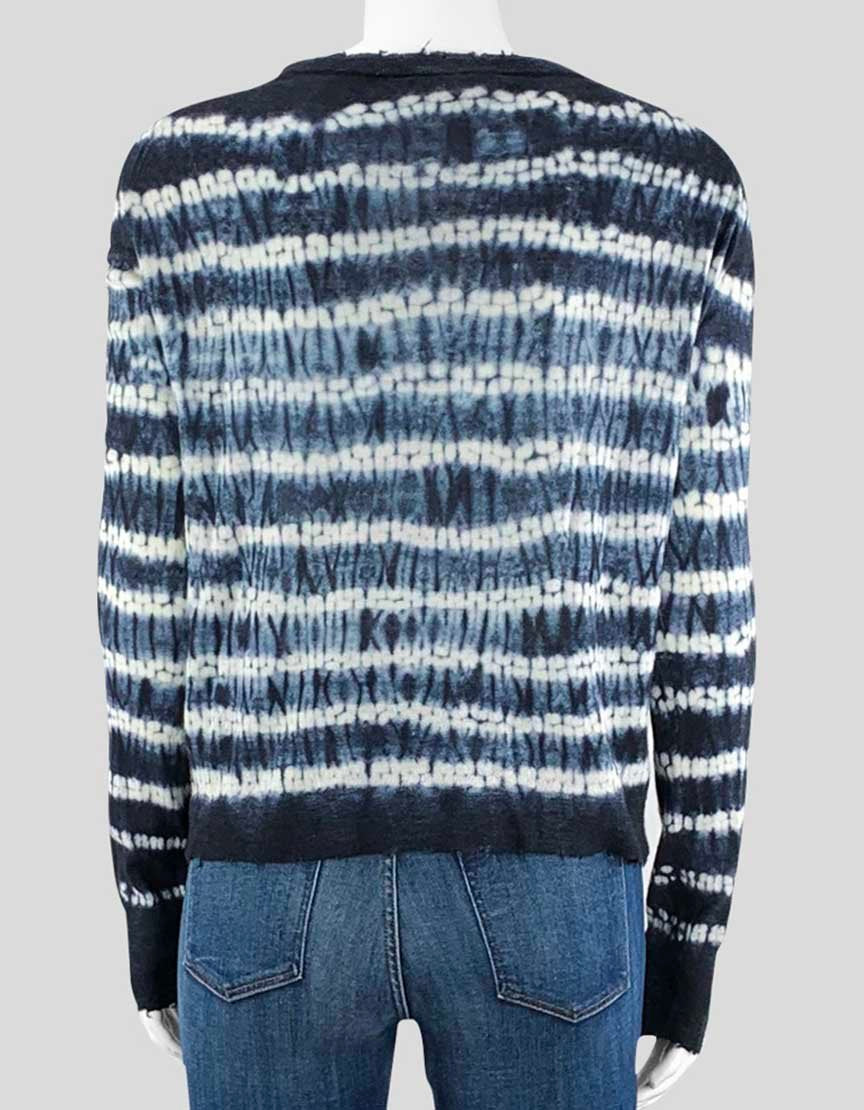 Helmut Lang Blue Tie Dye Crewneck Sweater Women Small