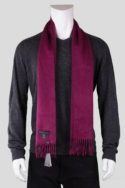 Brooks Brothers Burgundy Cashmere Scarf With 3" Tassels