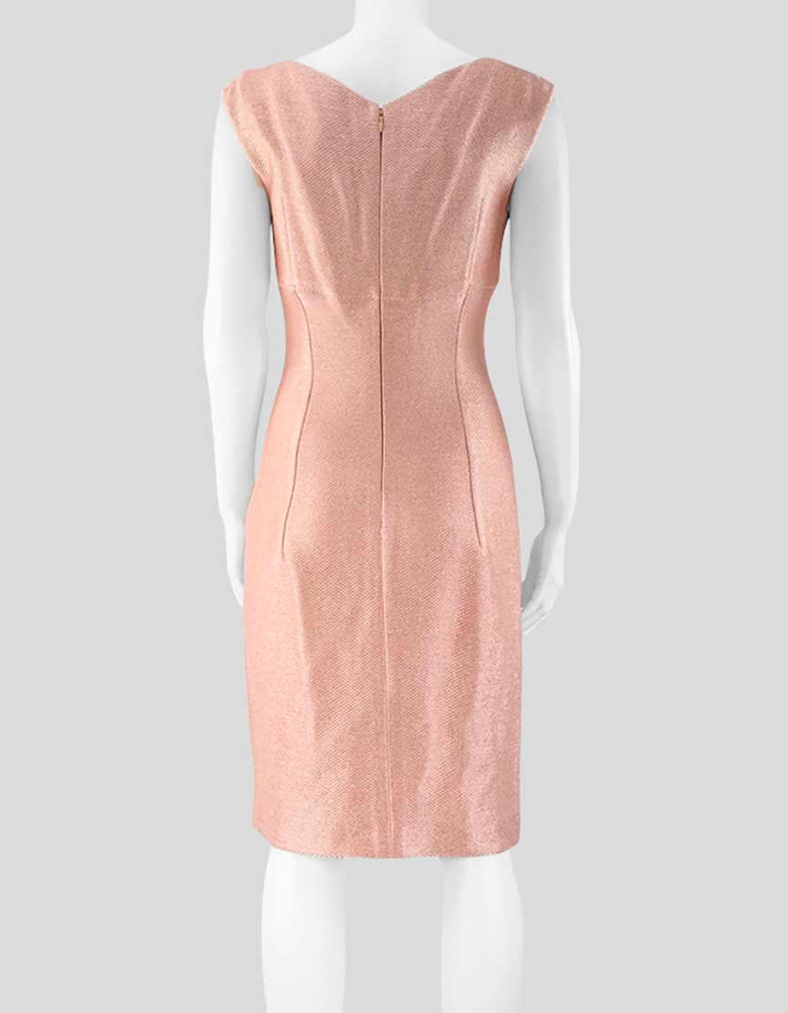 Escada Sleeveless Cocktail Dress Rose Gold Shimmer 4 US