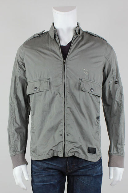 G Star Raw Light Weight Jacket With Two Flap Pockets Elasticated Cuffs And Zip Front Large