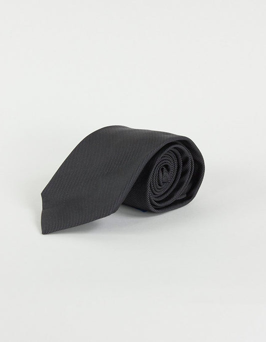 Theory Black Tie With Tiny White Pin Dot Foulard Pattern