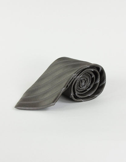 BOSS HUGO BOSS Brown Tie With Cream Stripe Design - One Size